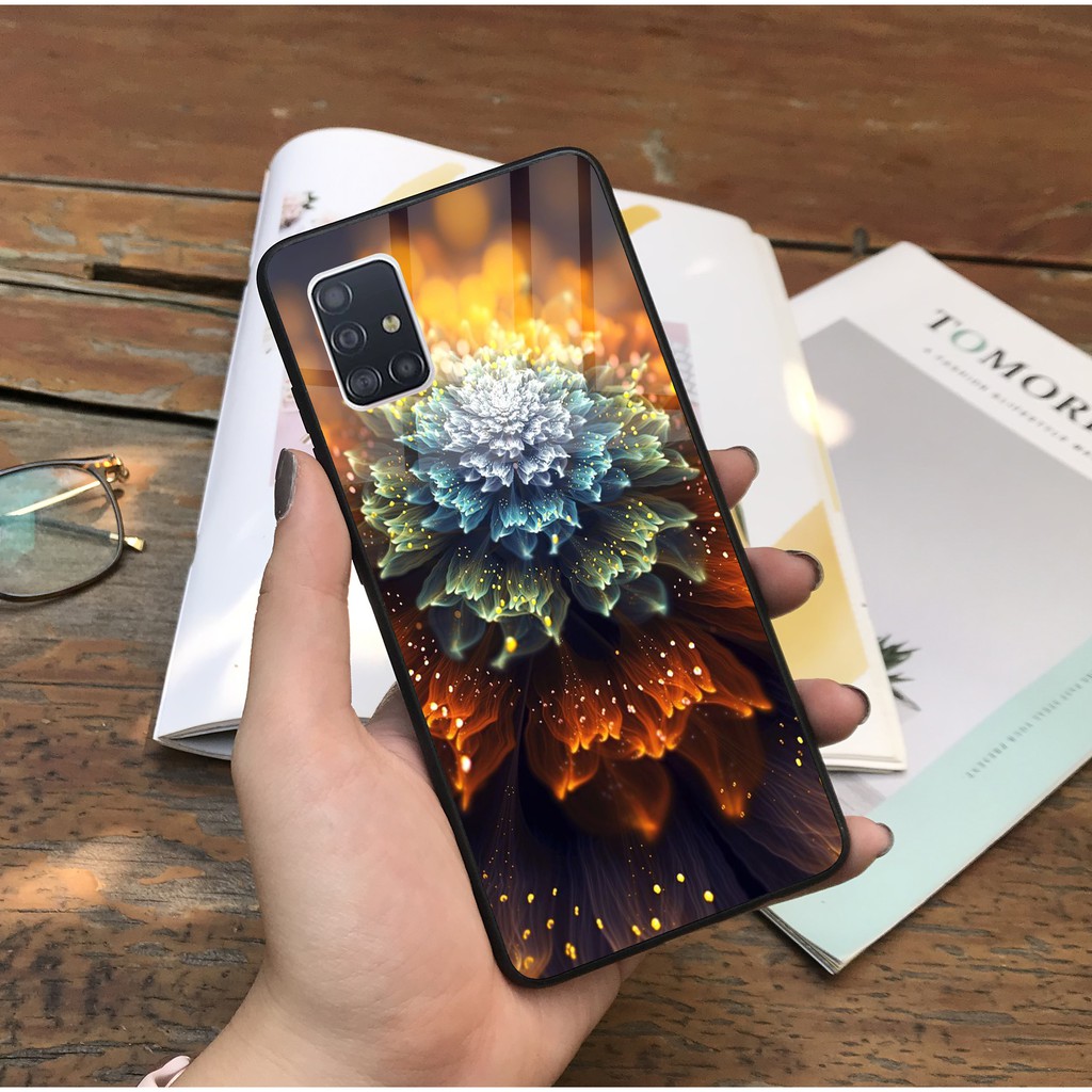 Ốp lưng ép kính Samsung M51 in hình hoa sứ đẹp