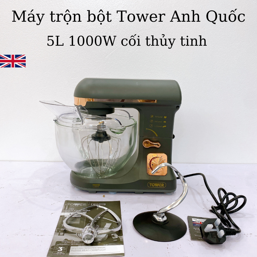(Thương hiệu Mỹ) Máy trộn bột ACEKOOL 5L 1000W cao cấp - đánh kem, đánh trứng