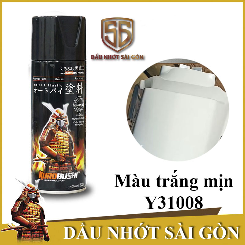 Samurai y31008 _ sơn xit xe máy màu trắng mịn - silky white