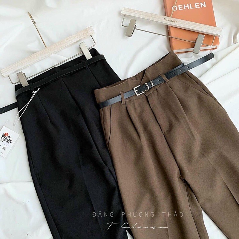 Quần baggy công sở cạp V