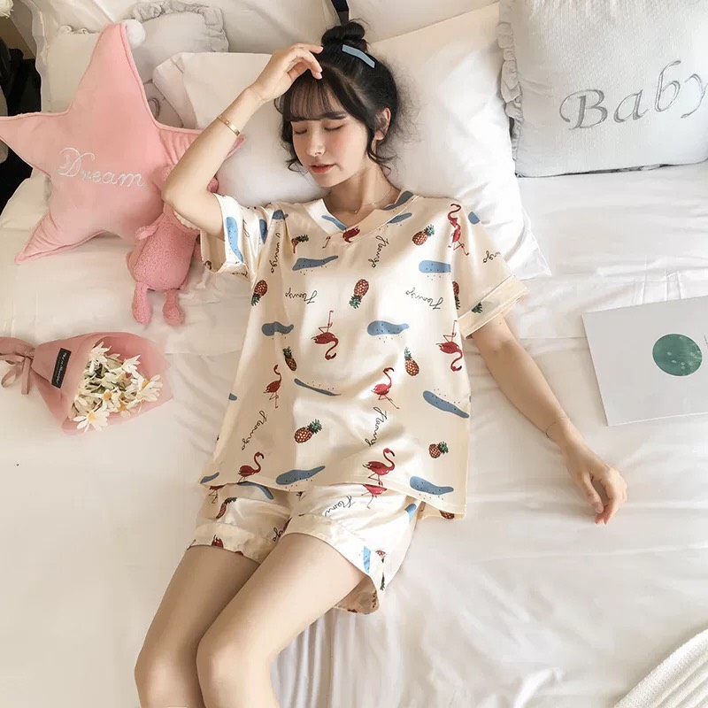 (2) [HCM][Có sẵn] [3XL-5XL] [Freeship] [Bigsize] [SIÊU SALE] [Hình Thật] Bộ mặc nhà/đồ ngủ/pyjama lụa đùi