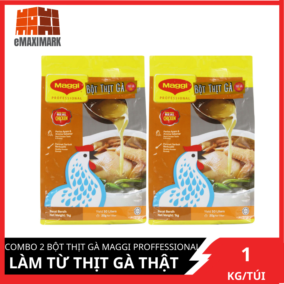 Combo 2 Bột thịt gà Maggi proffessional làm từ Thịt gà thật 1Kg