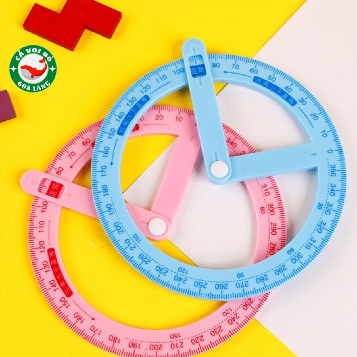 Thước đo góc 360 độ Shiff kèm tay quay dành cho giáo viên và học sinh