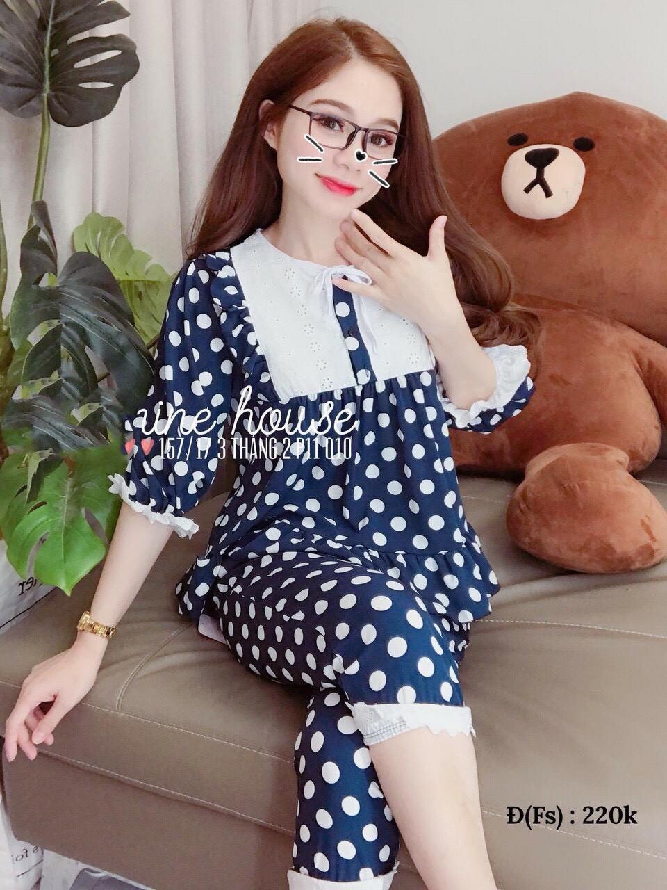 sét bộ đồ chấm bi phối ren hàng cực đẹp dễ thương