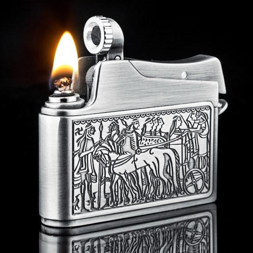 Hộp Quẹt Bật Lửa Xăng Đá Jobon ZB-615A, Họa Tiết Nổi 3D Cổ Điển (Vàng,Bạc) (KHÔNG CHỨA XĂNG GAS)