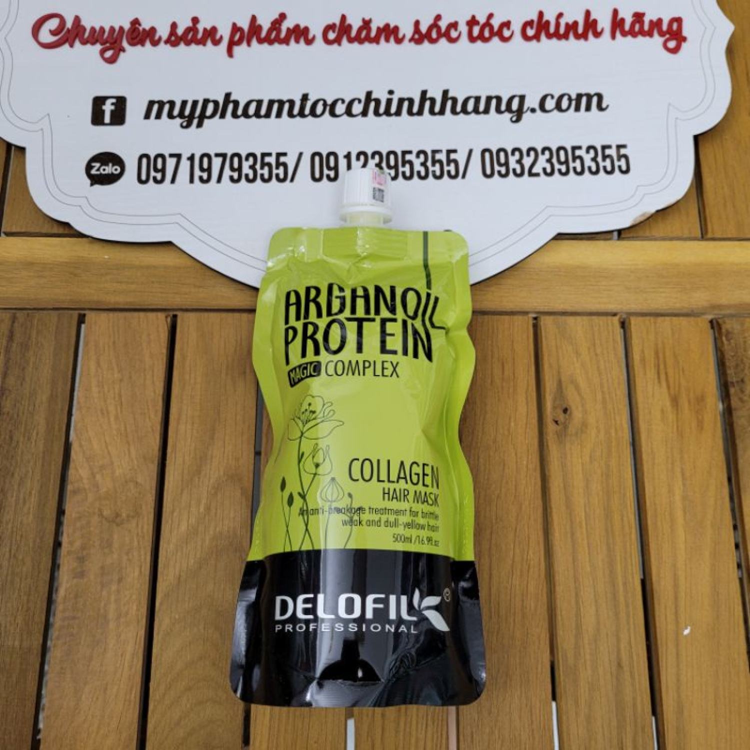 Dầu ủ tóc collagen delofil arganoil protein siêu mượt 500ml