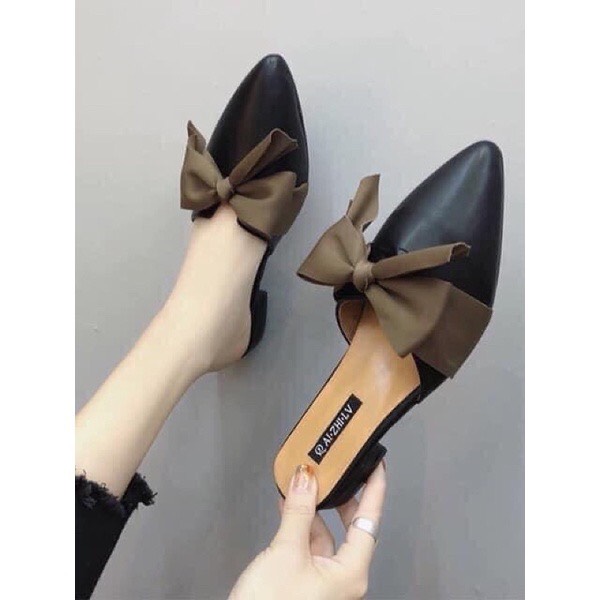 Giày sục nữ thắt nơ siêu xinh