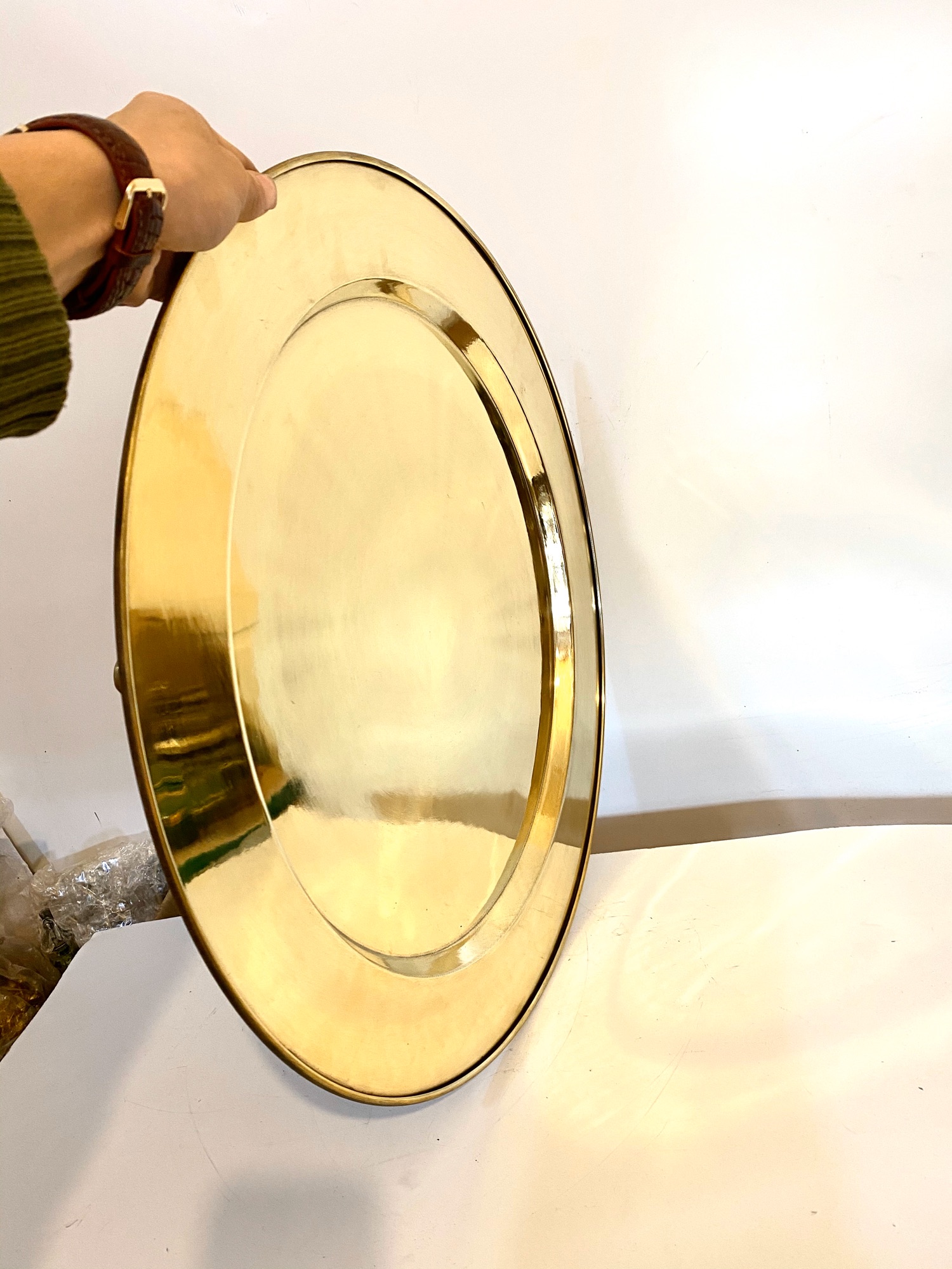 Mâm đồng trơn 60cm chất liệu bằng đồng nhà sản xuất