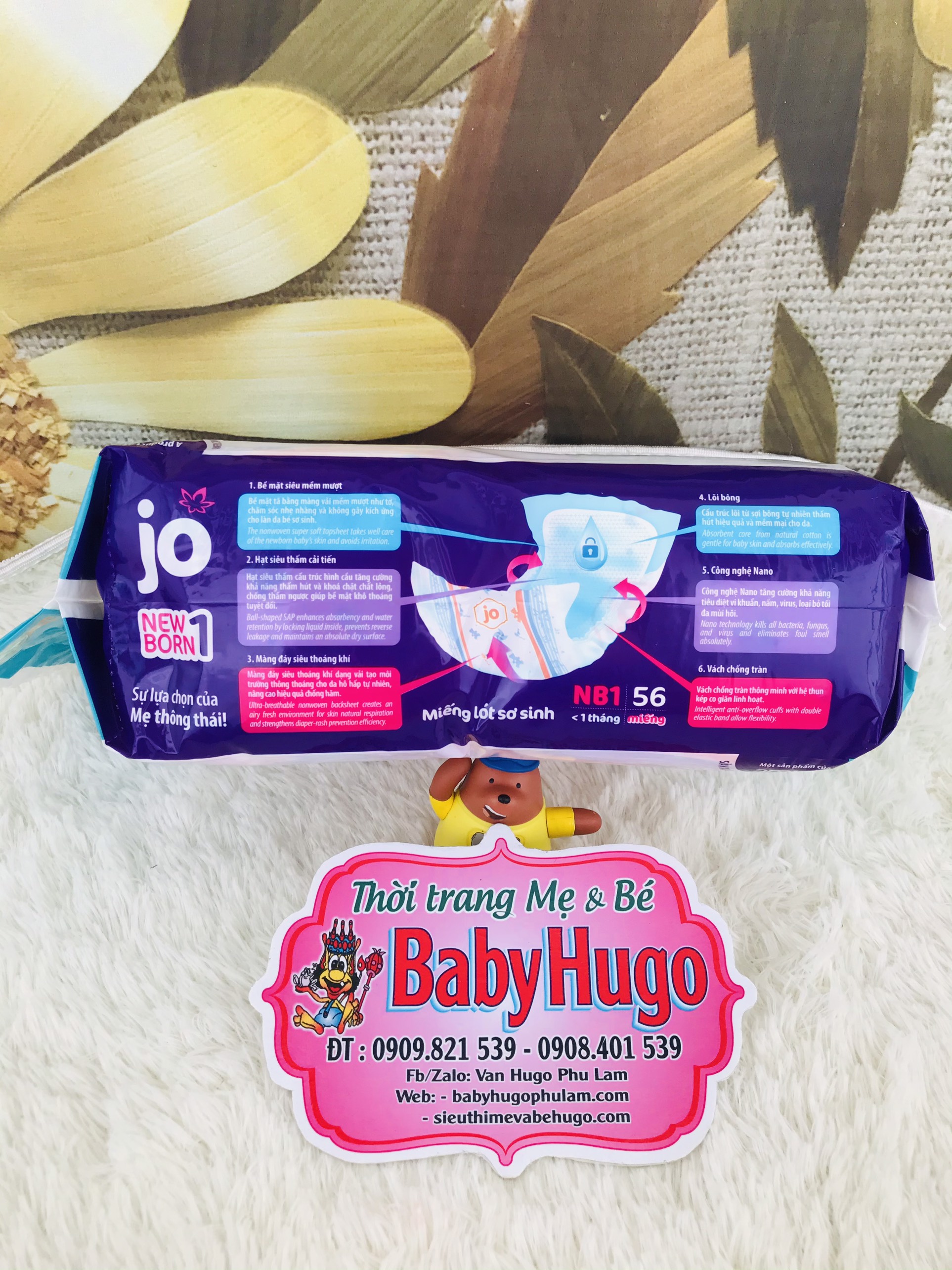 MIẾNG LÓT SƠ SINH JO NB1 56 MIẾNG