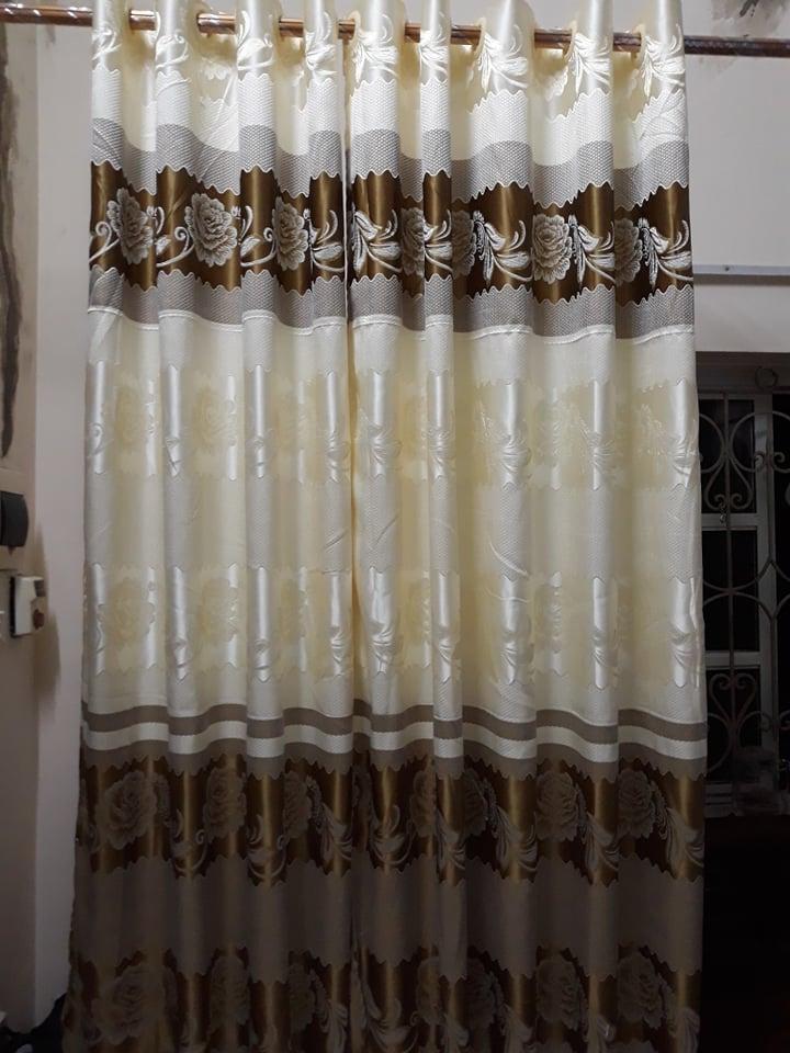 Bộ 2 rèm cửa chính cao cấp vải gấm  (Chiều rộng cửa từ 1m8 trở lên)
