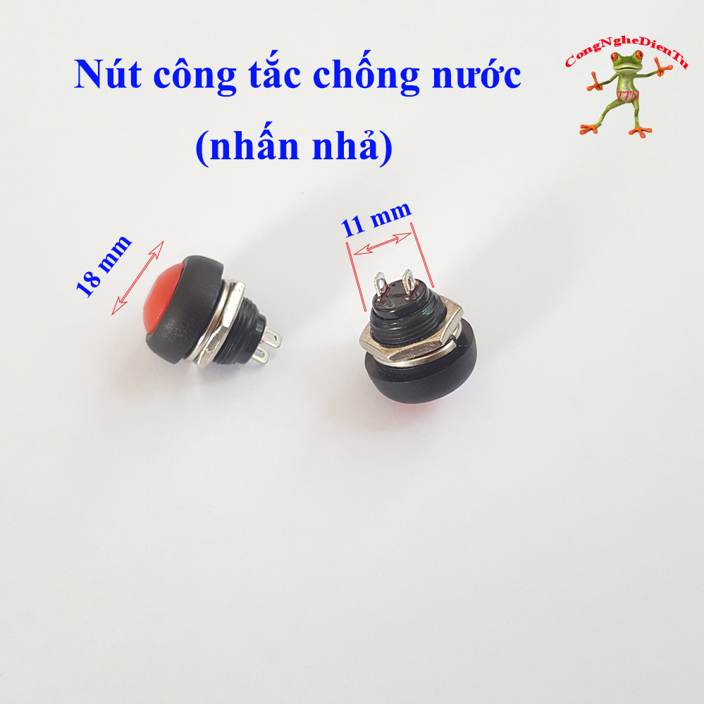[HCM]2 nút công tắc nhấn nhả chống nước màu đỏ