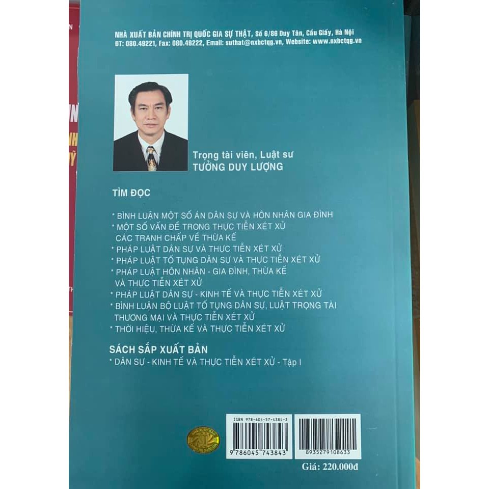 Pháp luật dân sự và thực tiễn xét xử (tái bản lần thứ sáu, có sửa chữa, bổ sung)