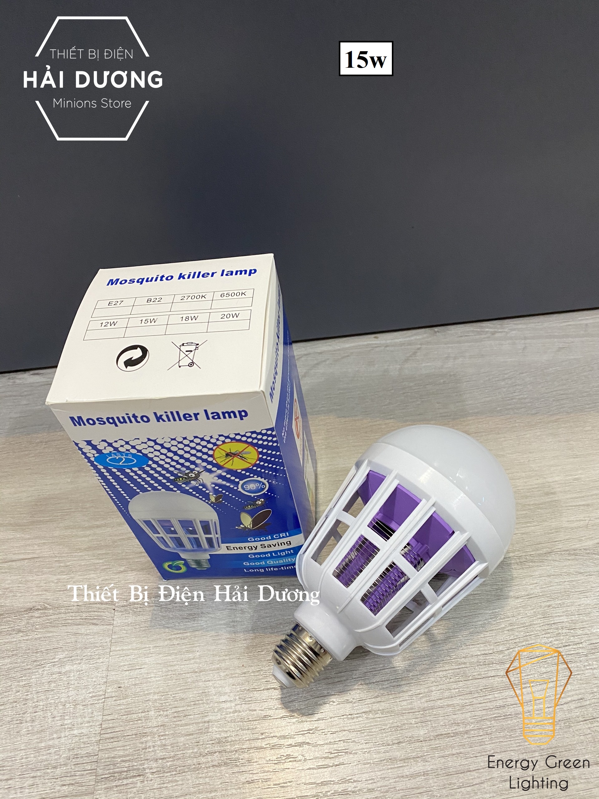 Bóng Đèn Led Chiếu Sáng Kiêm Bắt Muỗi 15w/20w  Diệt Muỗi , Côn Trùng An Toàn Hiệu Quả