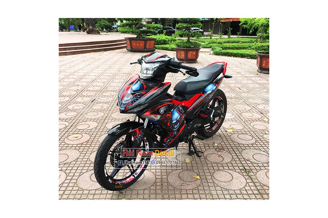 Tem Trùm Exciter 150 Đỏ Đen Đầu Lâu