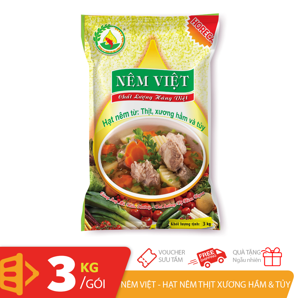 Horeca gói 3KG hạt nêm thịt xương hầm và tủy thơm ngon siêu tiết kiệm
