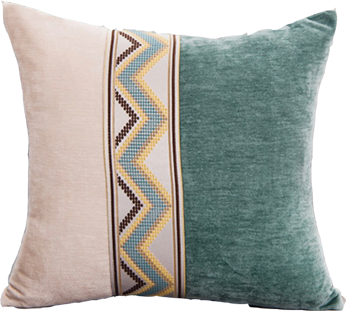 VỎ Gối Tựa Lưng VẢI NHUNG THÊU ZIC ZAC NỔI CAO CẤP DÀY DẶN SBK094