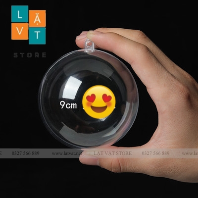 Quả cầu nhựa trong suốt nhập khẩu đựng len chọc, quà lưu niệm treo với móc khoá để tránh bụi bẩn