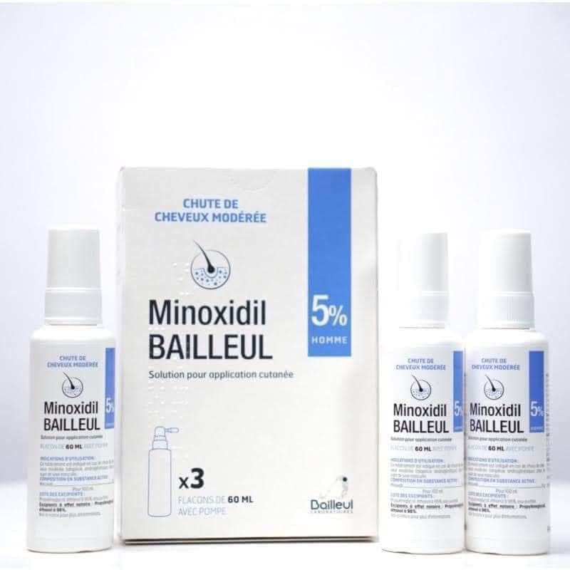 [Bill Pháp] Xịt kích mọc tóc Minoxidil Bailleul 5% và 2% (60ml) Date 2027