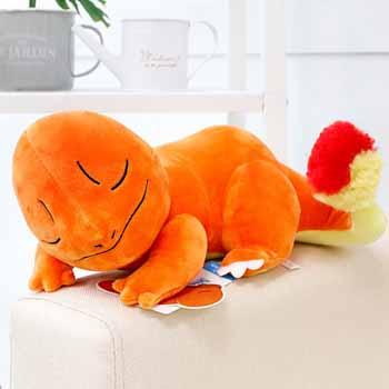 Gấu Bông Pokemon Khủng Long Lửa Charmander Ngủ Say (30cm) Vải Nhung Cao Cấp, Hàng Loại 1 Chính Hãng