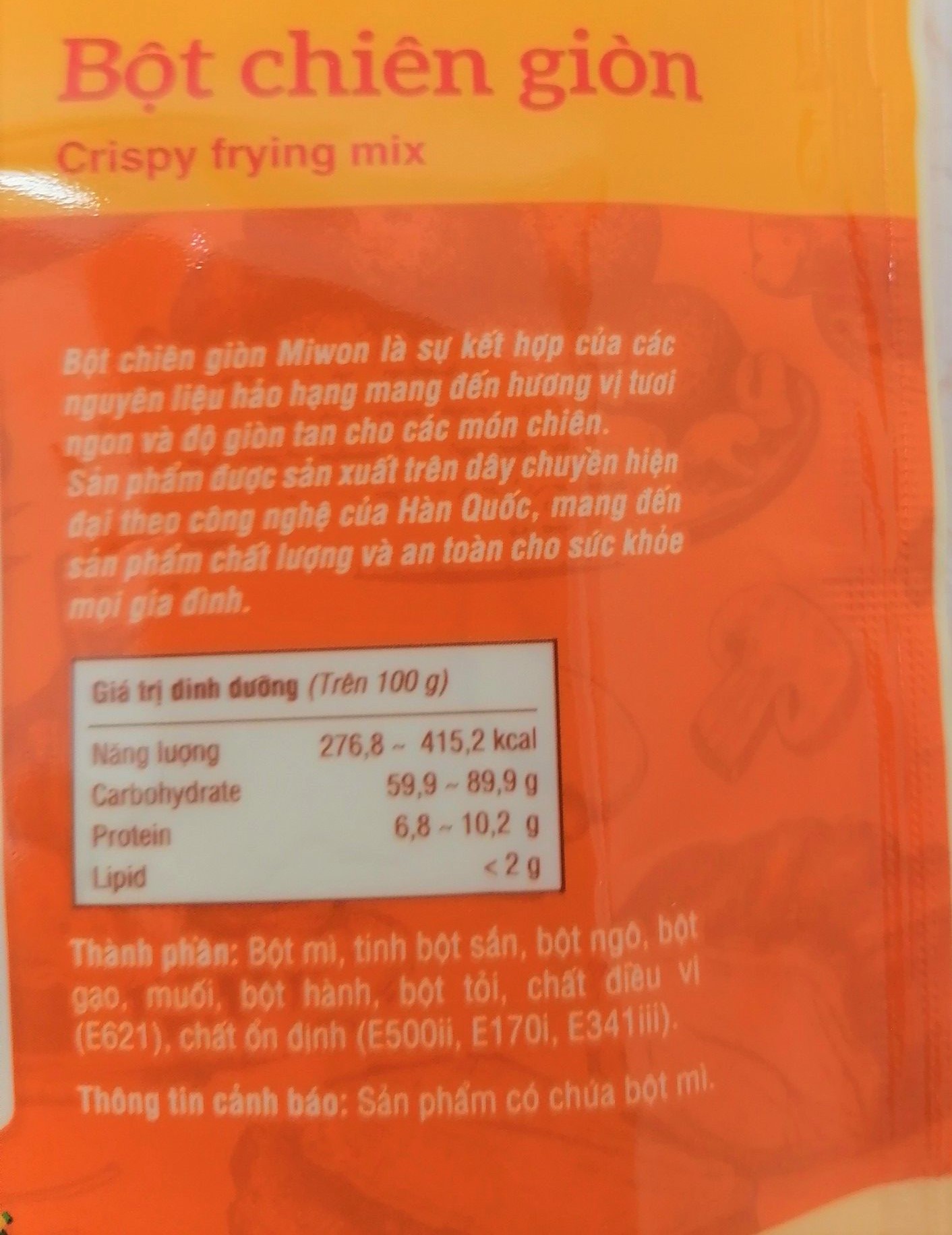 [Túi nhỏ 100g] BỘT CHIÊN GIÒN [VN] MIWON Crispy Frying Mix