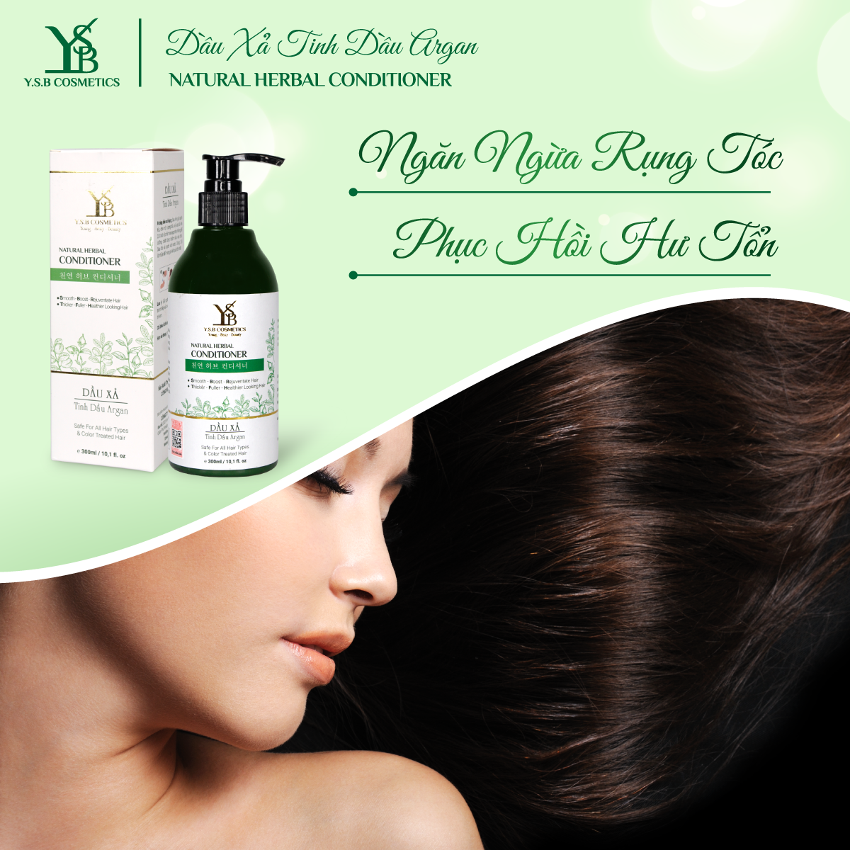 [HCM][YSB Cosmetics] Dầu xả Tinh Dầu Argan NATURAL HERBAL CONDITIONER
