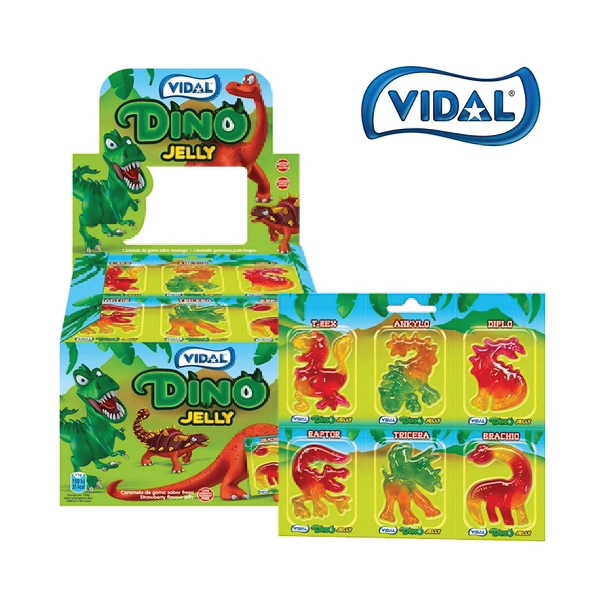 Kẹo Dẻo Khủng Long Vidal 4 x 11g