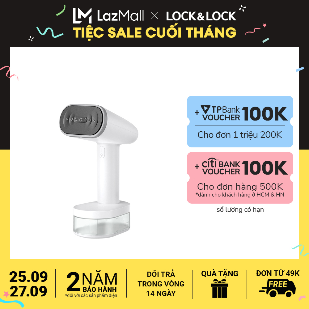 Bàn ủi hơi nước cầm tay Lock&Lock ENI223WHT 1600W – Hàng chính hãng