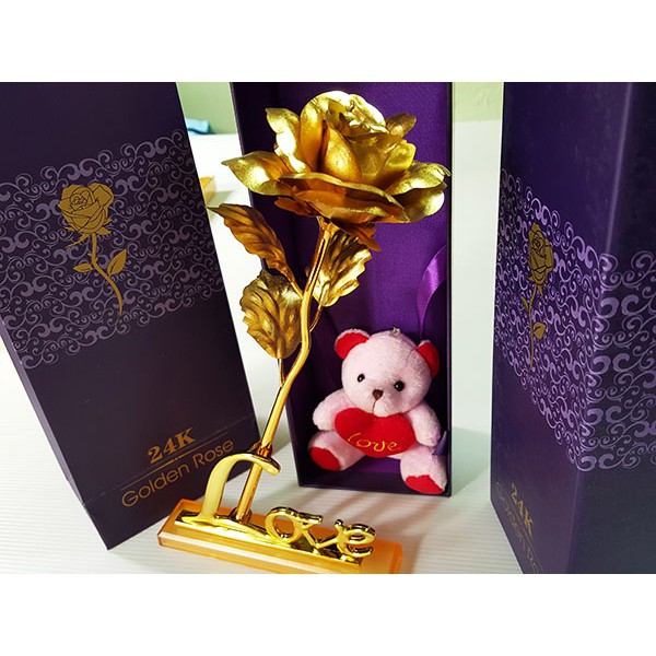 Hot 2021 Hoa Hồng Mạ Vàng 24K