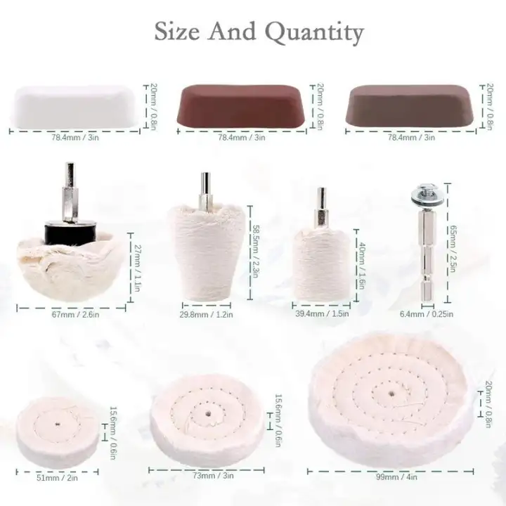 Buffing Polishing Wheel For Drill chrome 10PCS Polishing Pad Buffing Wheel Kit Wheel Grinding Head With 1//4 Handle For Manifold stainless steel aluminum