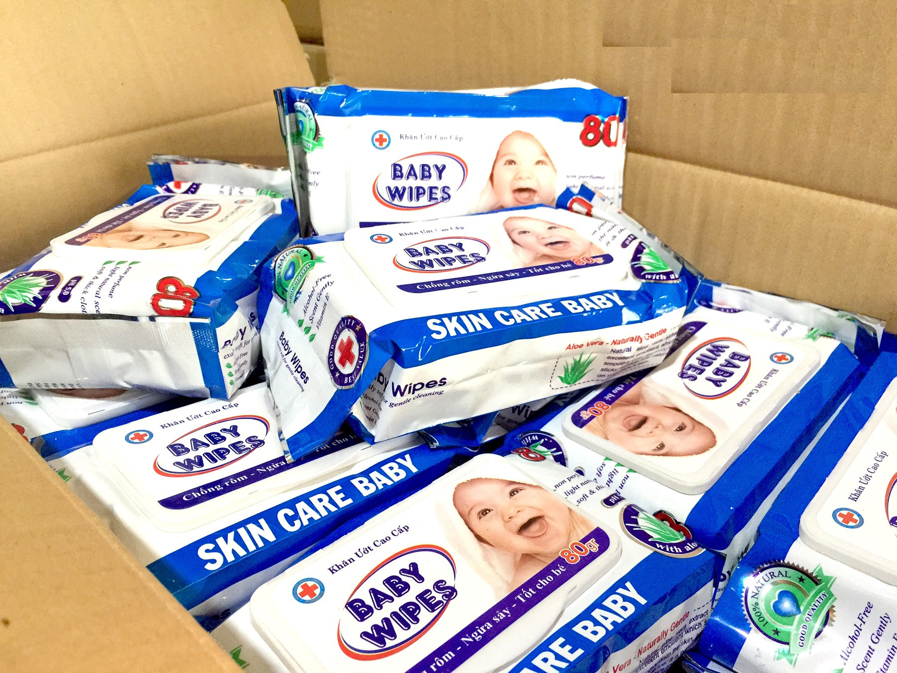 [Thùng50 gói] Khăn giấy ướt Baby Wipes 80g