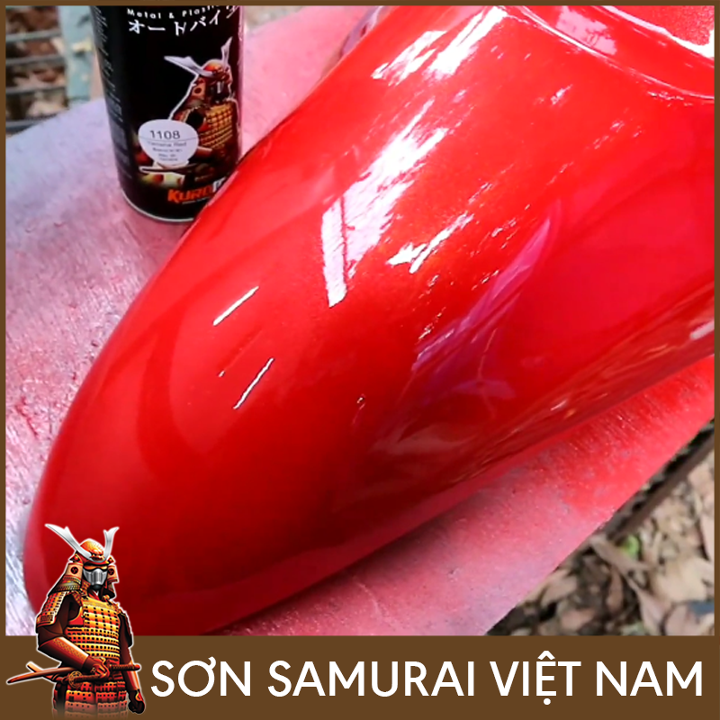 Chai sơn samurai đỏ ánh kim 1108 sơn xịt samurai