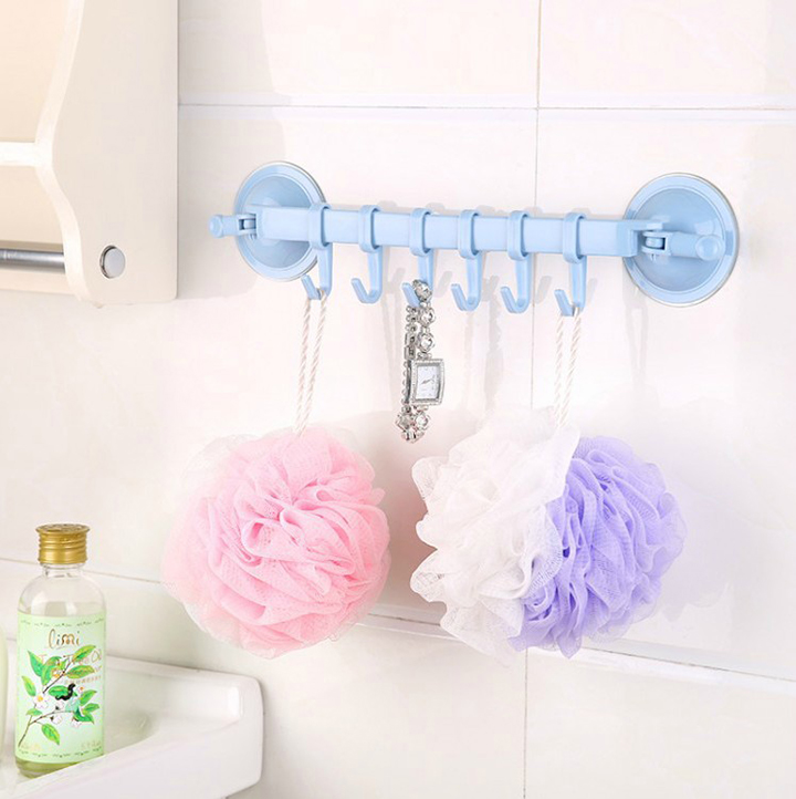 Thanh treo đồ dán tưởng 6 moc đa năng