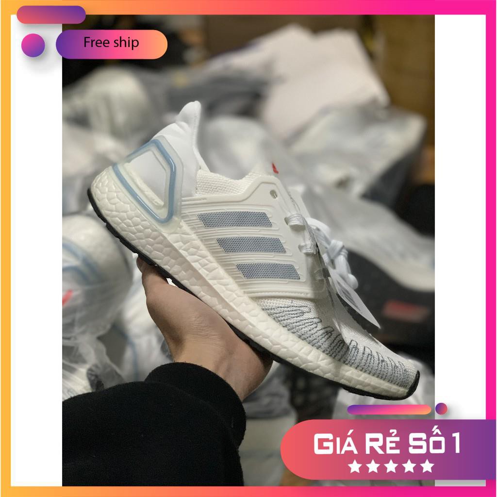 (FREESHIP+ẢNH THẬT.) Giày ultra boost 6.0 trắng vạch xanh