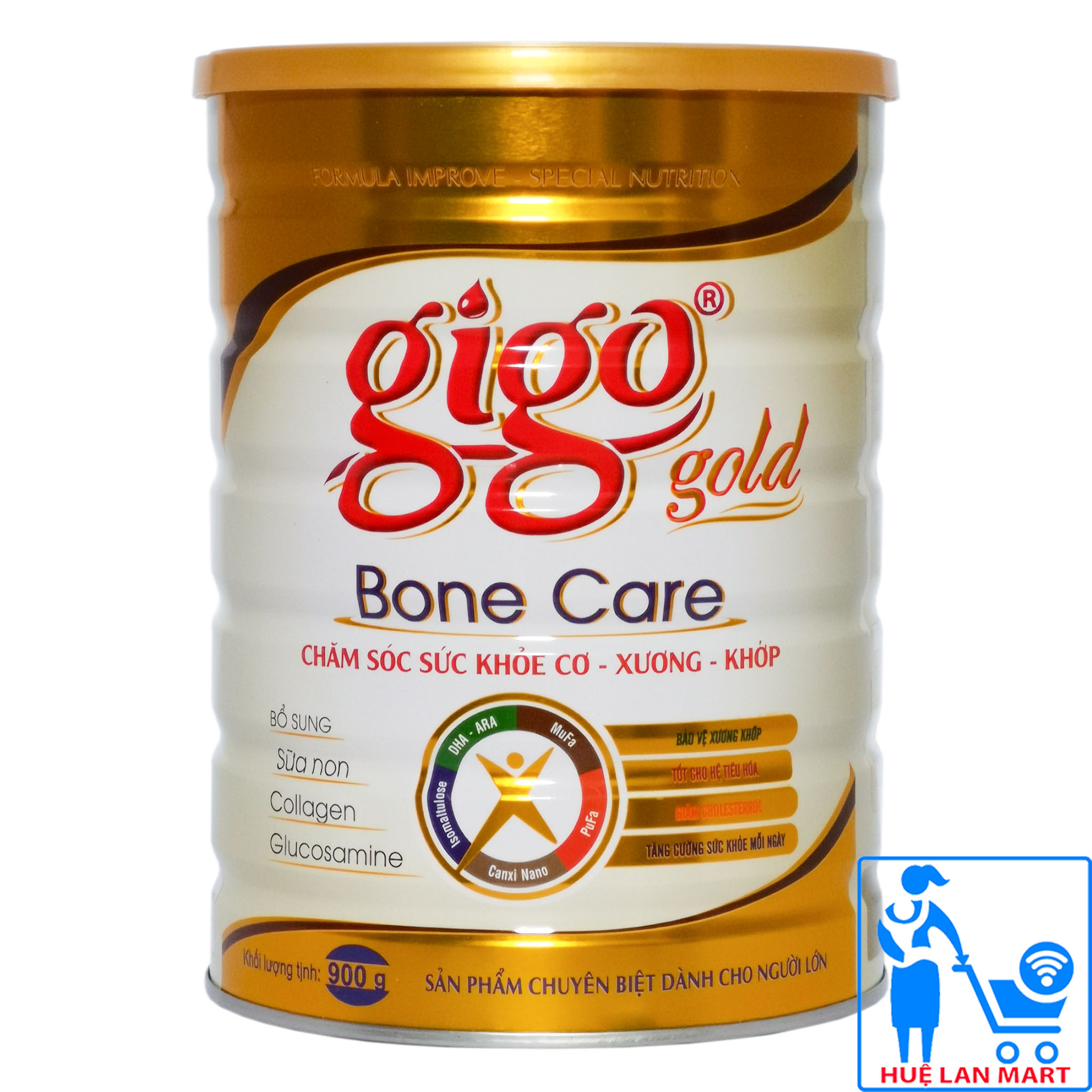Sữa Bột Gigo Gold Bone Care Hộp 900g (Chăm sóc sức khỏe CƠ-XƯƠNG-KHỚP)