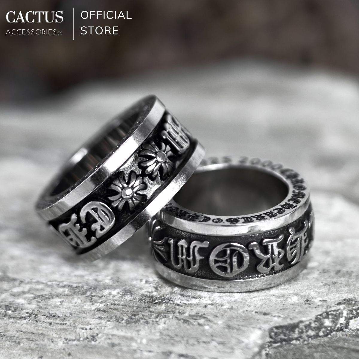 Nhẫn chrome heart thép titan không gỉ 2 - cactus accessoriesss