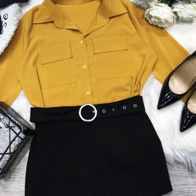 sét áo sơmi túi hộp quần short