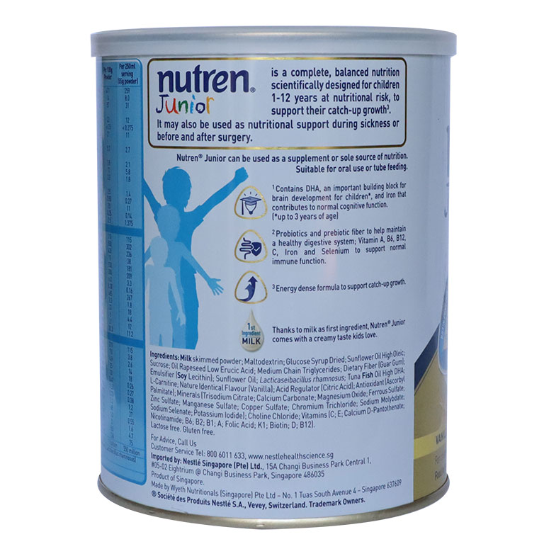 Sữa bột Nestle Nutren Junior 800g /400g Mới