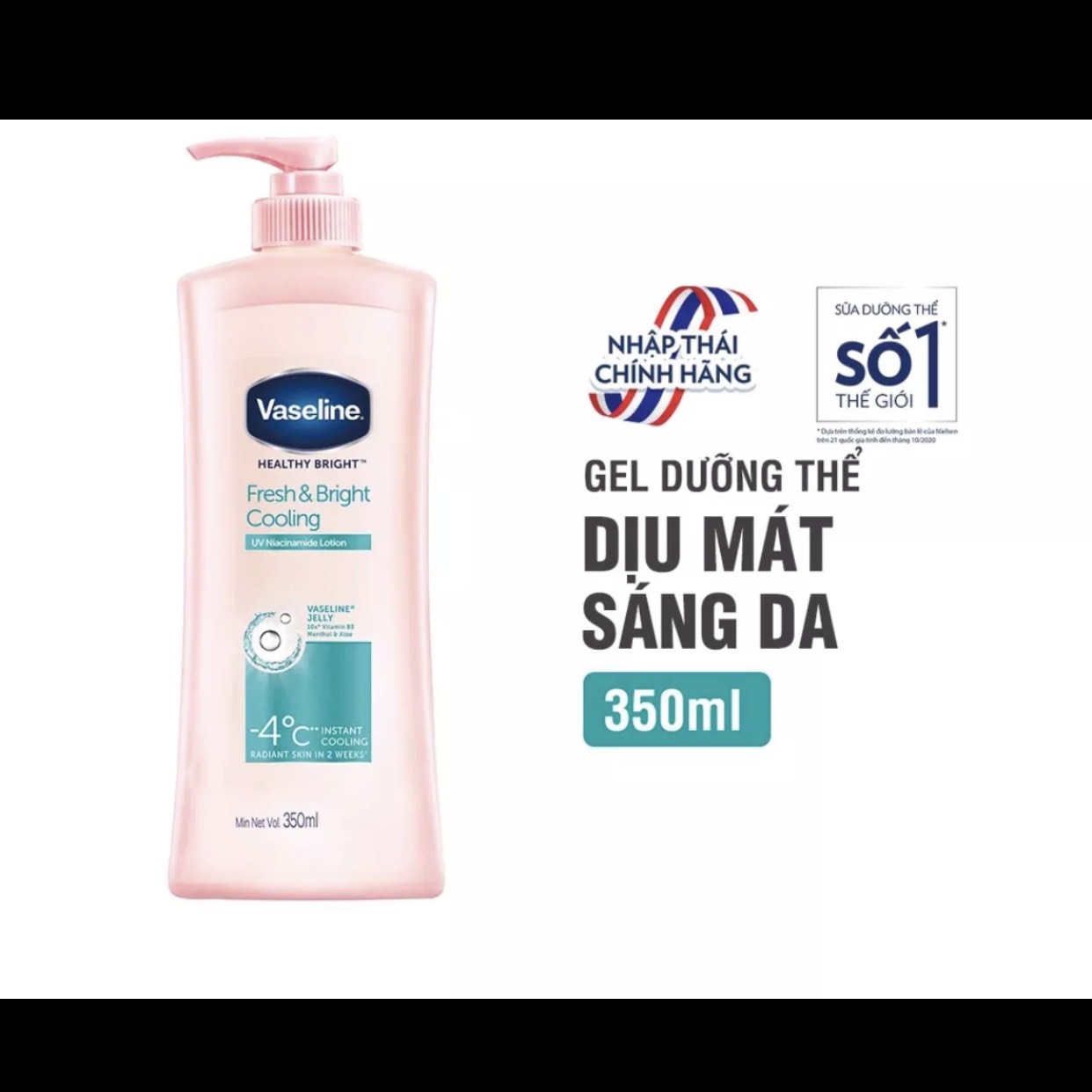Sữa Dưỡng Thể Vaseline Trắng Da đủ loại 350ml