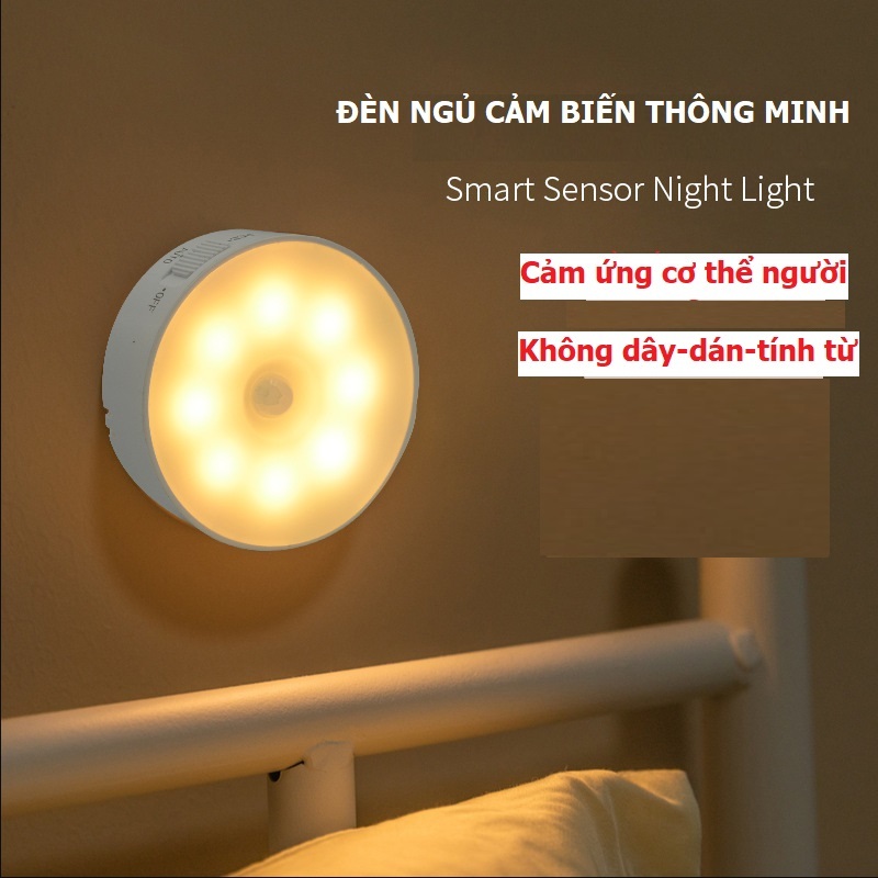 Đèn cảm biến khi có người, bóng đèn led sạc tích điện không dây tự động phát sáng ban đêm, công suất 0.6W sạc 1 lần dùng 60 ngày, dán trên mọi bề mặt, đèn led siêu sáng,đèn cảm ứng ban đêm dán tường phòng ngủ,bếp,cầu thang,tủ