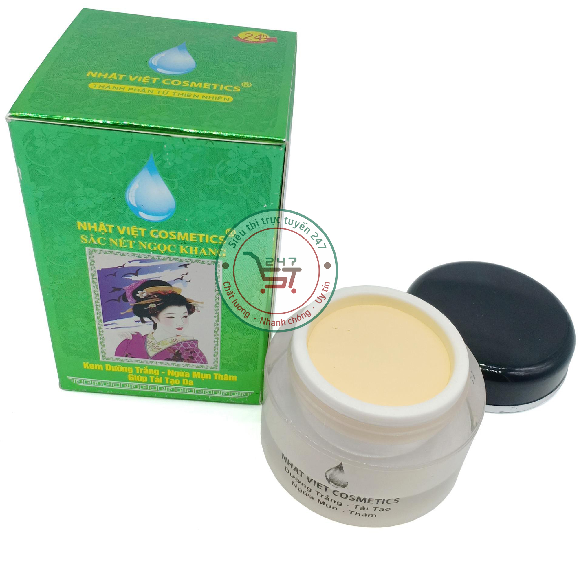 Kem dưỡng trắng Ngừa mụn thâm Giúp tái tạo da Sắc Nét Ngọc Khang 20g (Xanh)