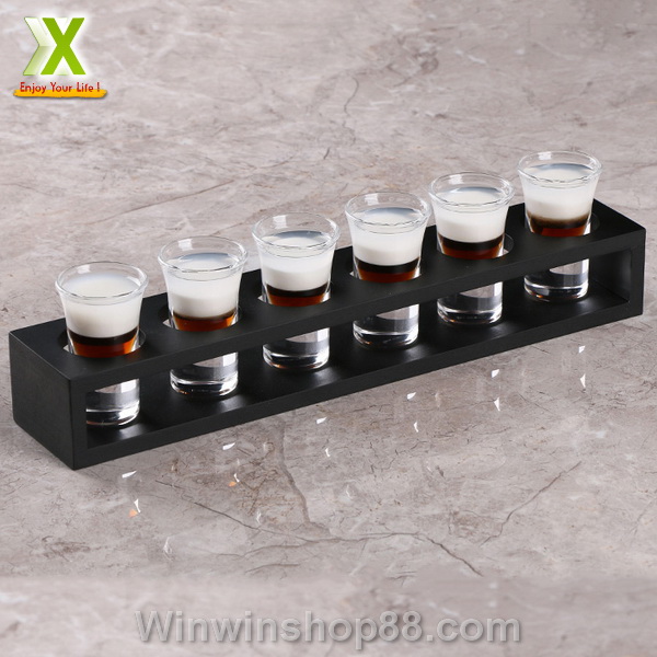 Khay đựng 6 ly rượu uống full shot ly rượu shot dành cho bar và các bữa tiệc