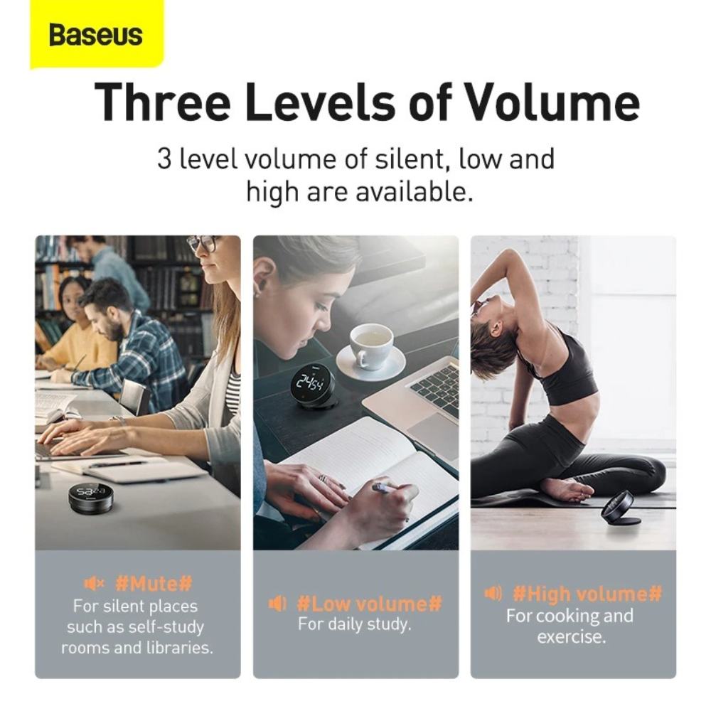Baseus countdown timer pro-sound alert-magnetic base easy to use in any position