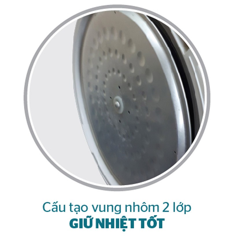 [Mã ELMALLCOIN hoàn 5% xu đơn 500K] Nồi cơm điện SUNHOUSE SHD8656G 1.8L