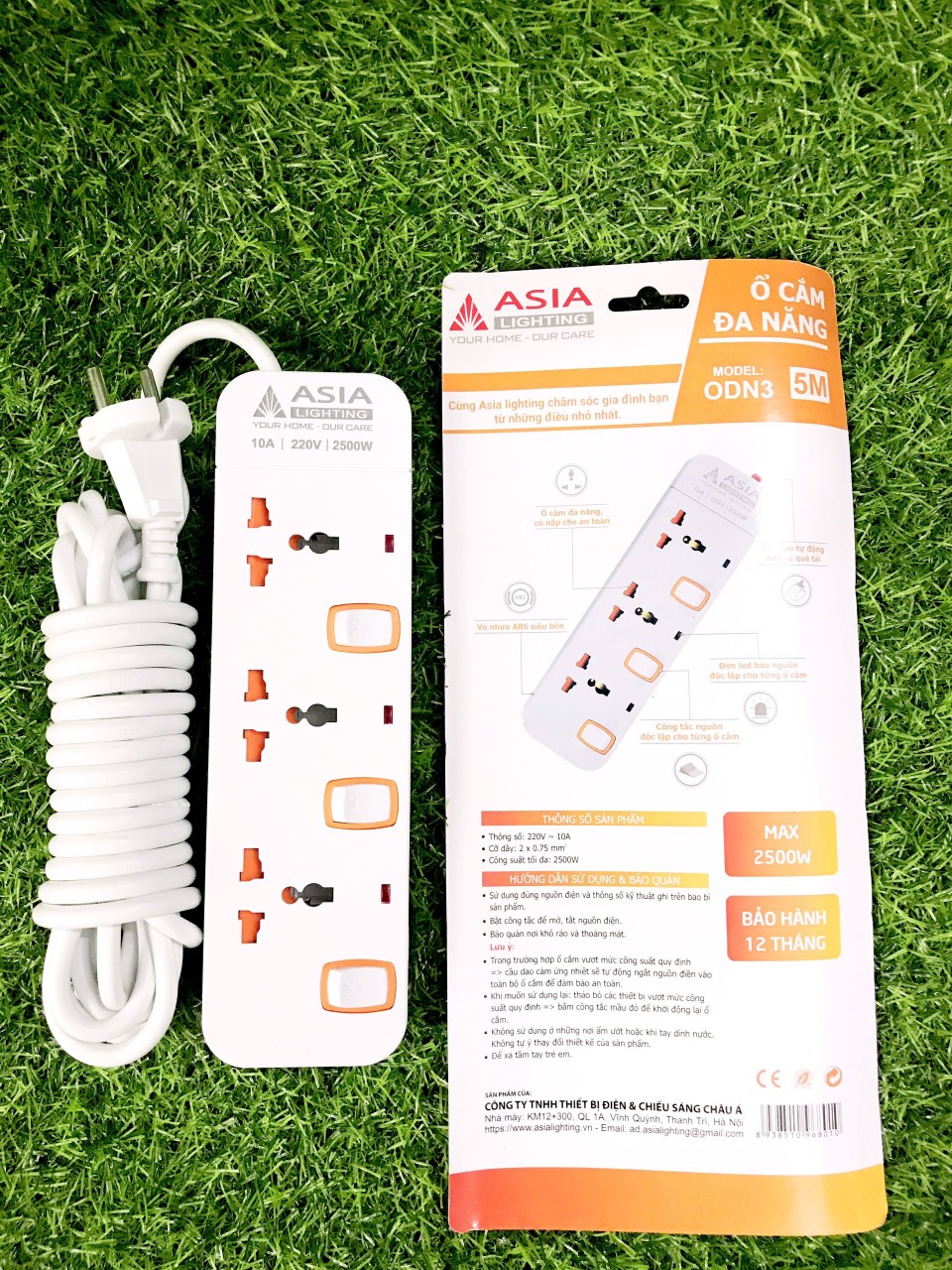Ổ cắm đa năng 3 ổ liền dây 3m- ASIA[ Cam kết hàng chính hãng]