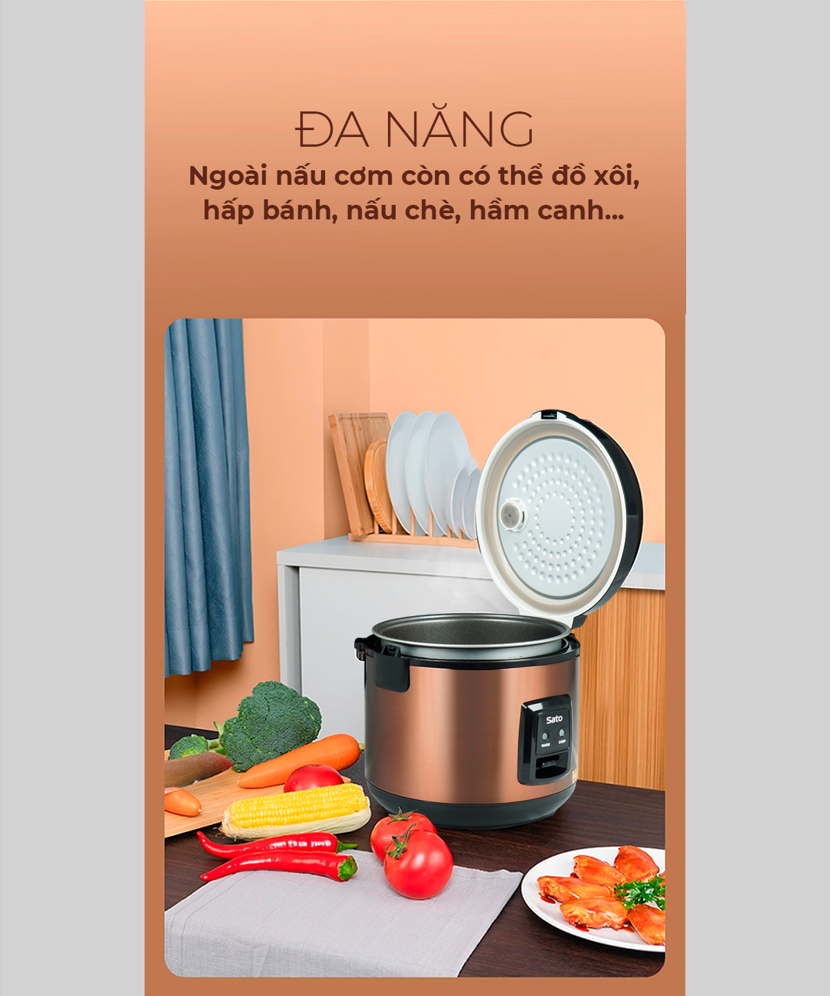 Nồi cơm điện 1.2L Sato 12A039