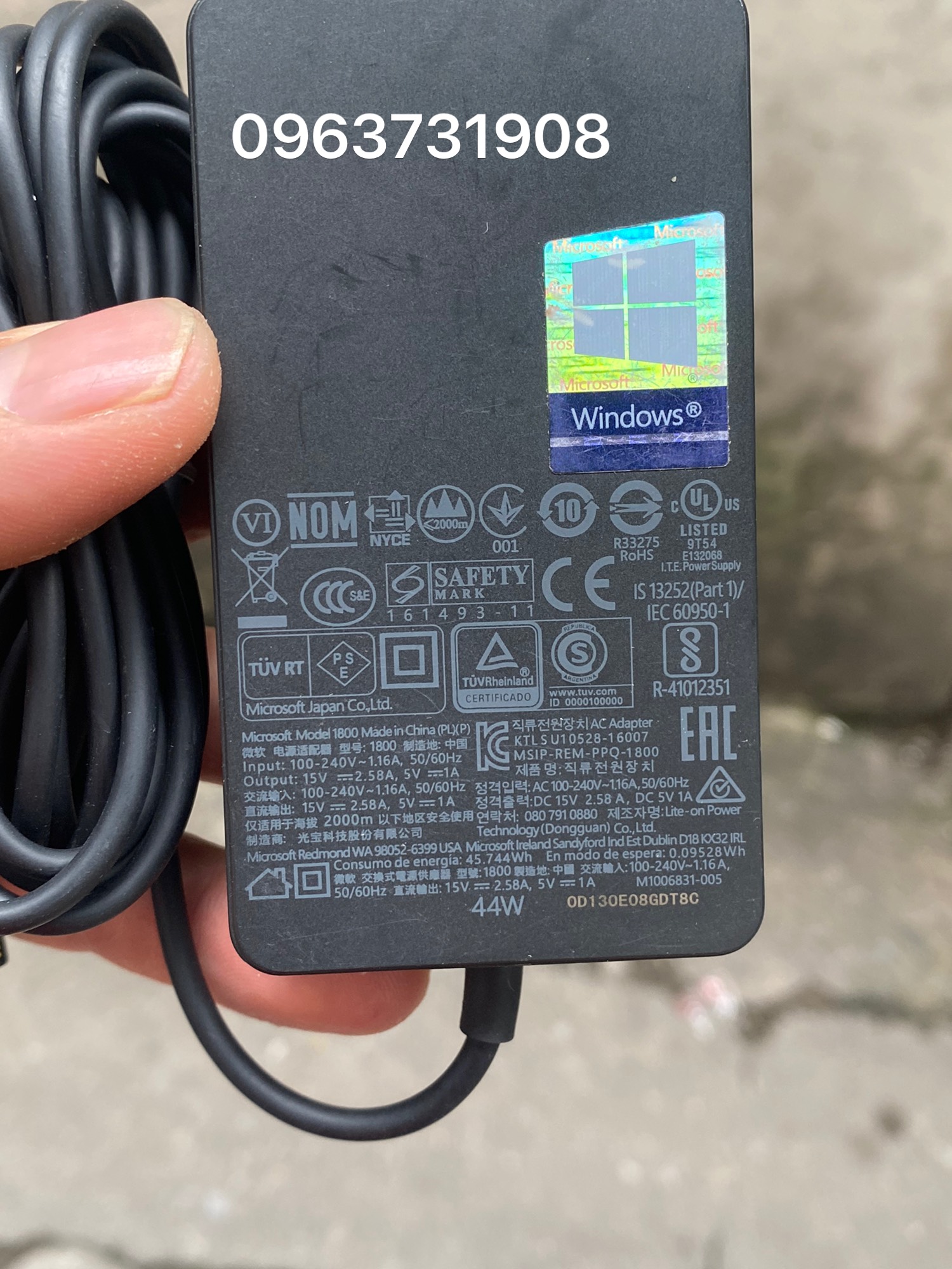 Sạc Surface 1800 44w zin tháo máy bảo hành 12 tháng