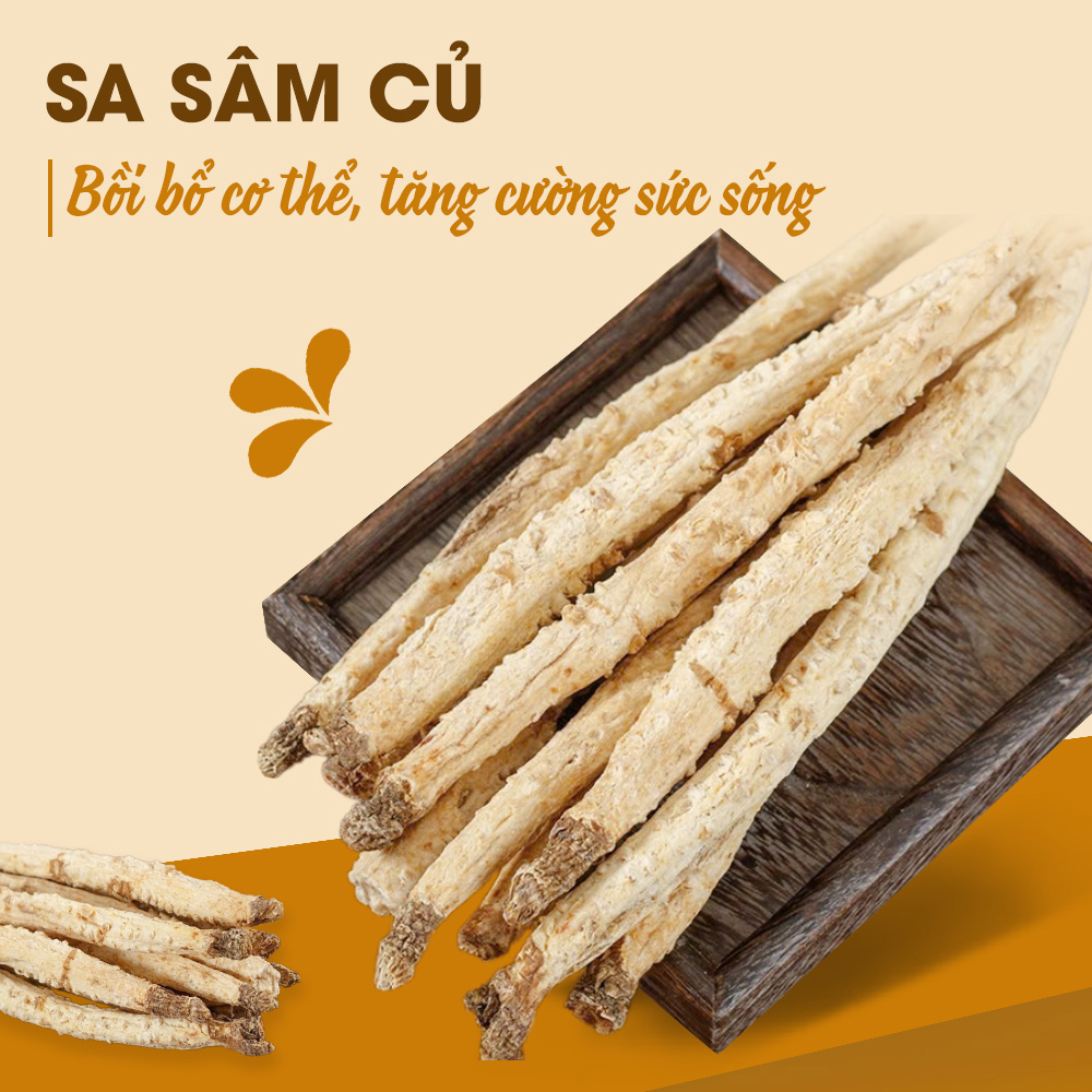 Sa sâm khô 100g, rễ sa sâm bắc, nguyên củ, thái lát, thơm, sạch - Lãn Ông