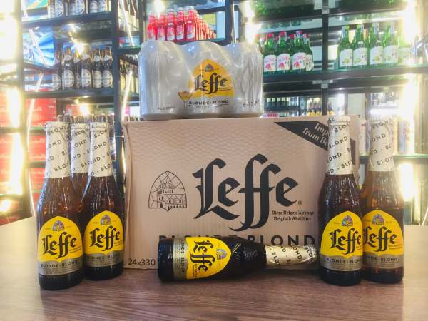 Bia Leffe vàng Blond 6,6% (vàng)  24 chai 330ml