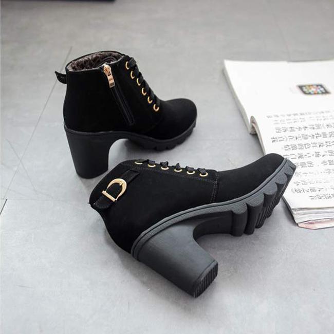 [HCM]Giày boot nữ đế vuông ADORA - GN323