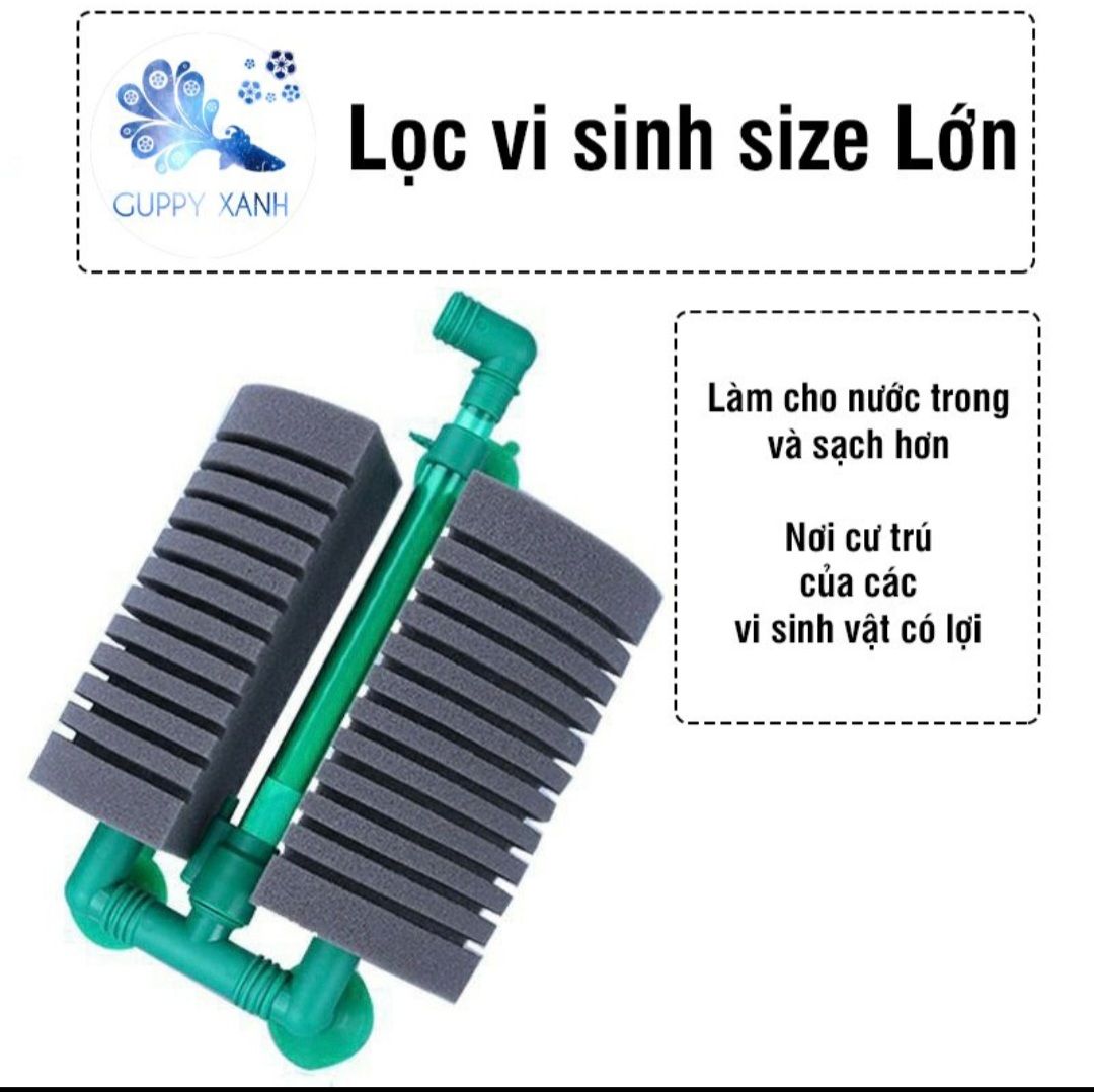 Lọc sủi vi sinh bio tam giác 1/4 cho hồ tép, cá cảnh